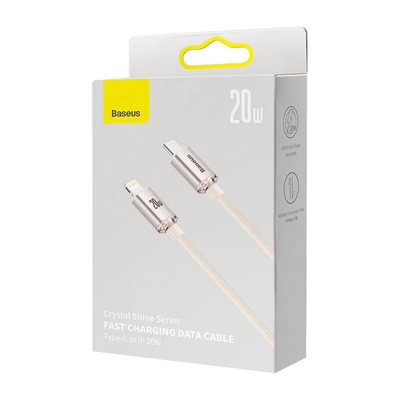 Kabel USB-C do iP Baseus Crystal Shine,  20W, 1.2m (różowy) - Product Image 7
