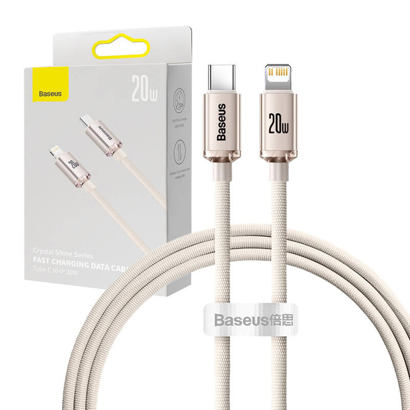 Kabel USB-C do iP Baseus Crystal Shine,  20W, 1.2m (różowy) - Product Image 9