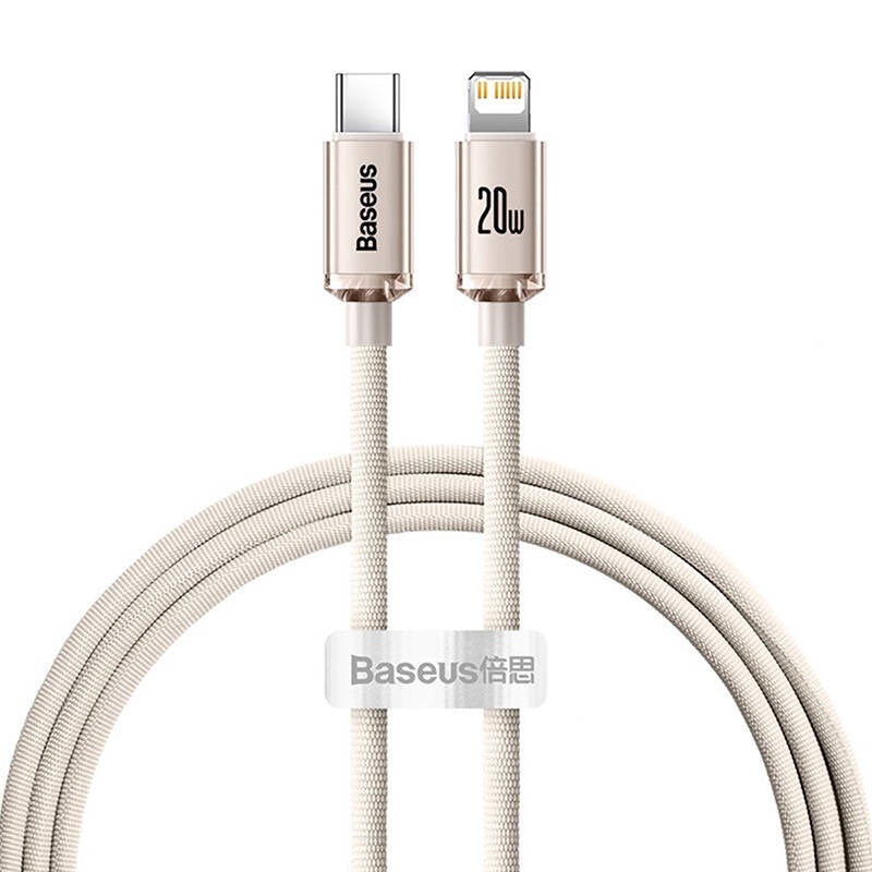 Kabel USB-C do iP Baseus Crystal Shine,  20W, 1.2m (różowy) - Product Image 1