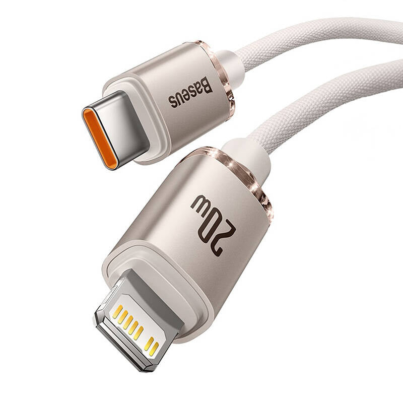 Kabel USB-C do iP Baseus Crystal Shine,  20W, 1.2m (różowy) - Product Image 2