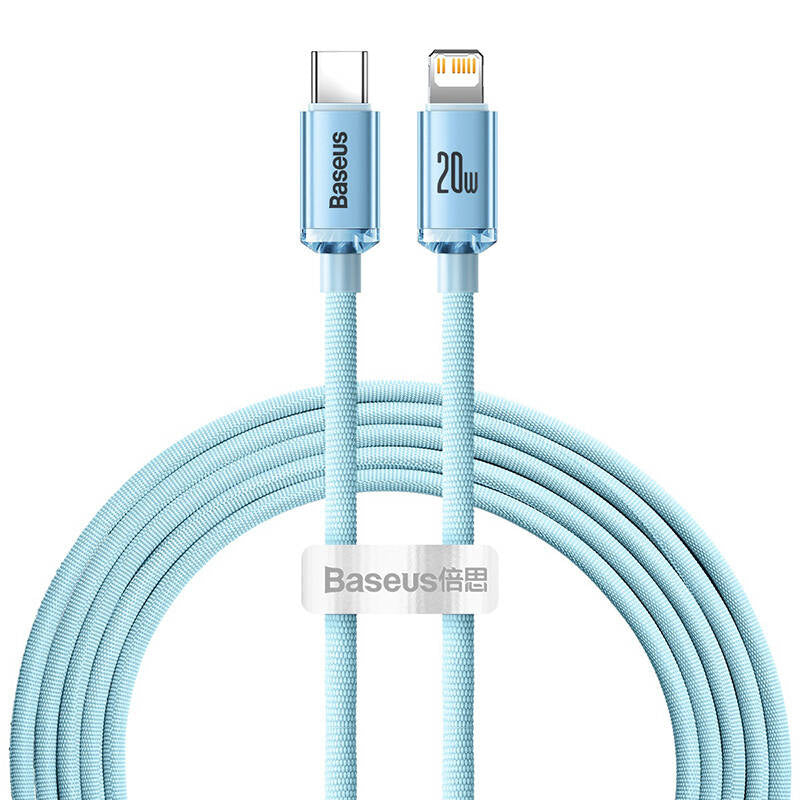Kabel USB-C do iP Baseus Crystal Shine,  20W, 2m (niebieski) - Product Image 1