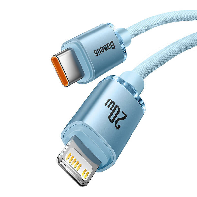 Kabel USB-C do iP Baseus Crystal Shine,  20W, 2m (niebieski) - Product Image 2