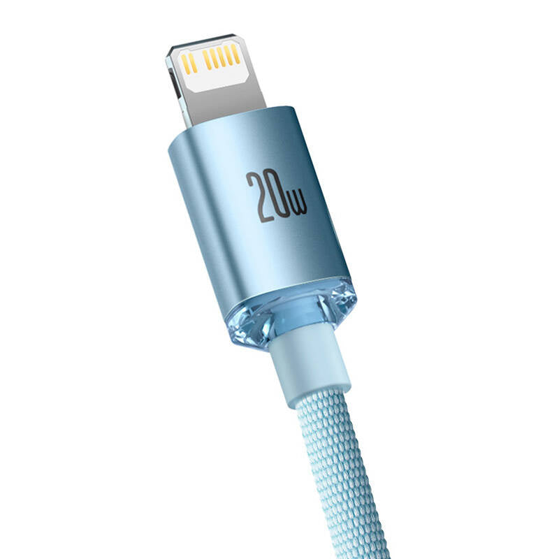 Kabel USB-C do iP Baseus Crystal Shine,  20W, 2m (niebieski) - Product Image 3