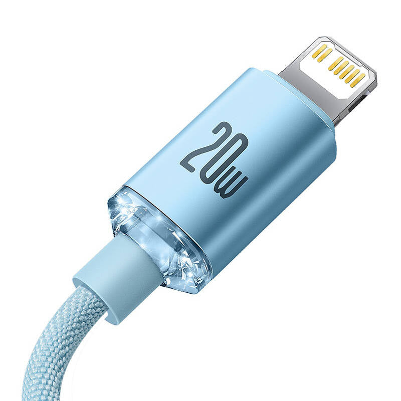 Kabel USB-C do iP Baseus Crystal Shine,  20W, 2m (niebieski) - Product Image 4