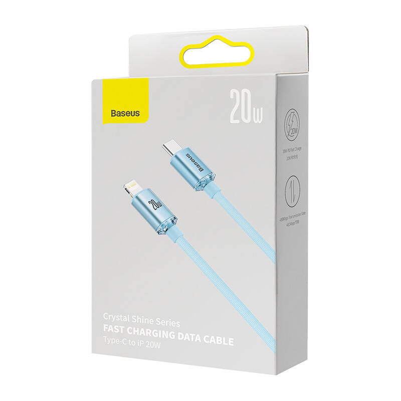 Kabel USB-C do iP Baseus Crystal Shine,  20W, 2m (niebieski) - Product Image 7