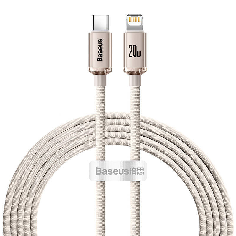 Kabel USB-C do iP Baseus Crystal Shine,  20W, 2m (różowy) - Product Image 1