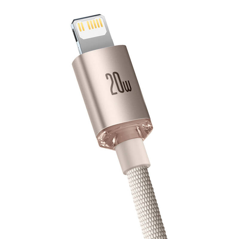Kabel USB-C do iP Baseus Crystal Shine,  20W, 2m (różowy) - Product Image 3
