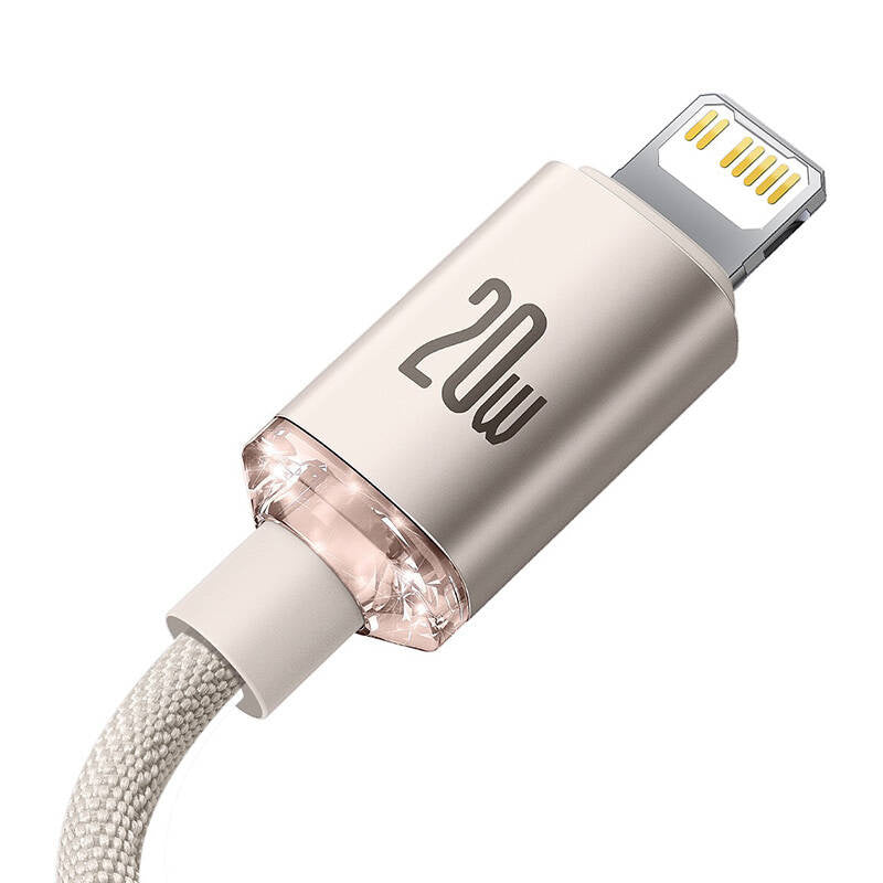 Kabel USB-C do iP Baseus Crystal Shine,  20W, 2m (różowy) - Product Image 4