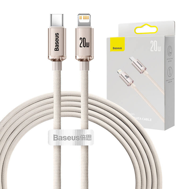 Kabel USB-C do iP Baseus Crystal Shine,  20W, 2m (różowy) - Product Image 9