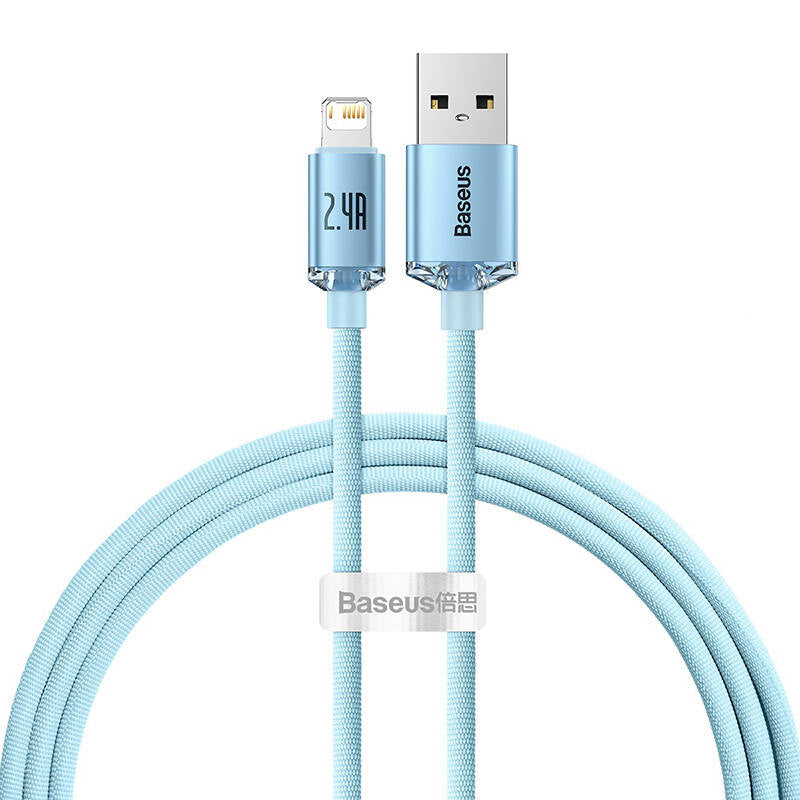 Kabel USB do iP Baseus Crystal Shine, 2.4A, 1.2m (niebieski) - Product Image 1