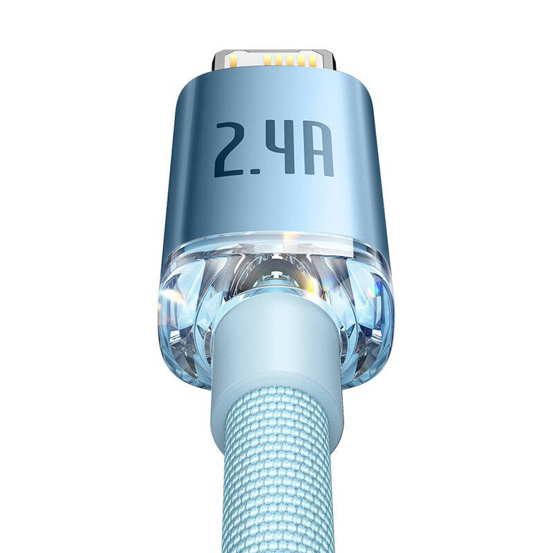 Kabel USB do iP Baseus Crystal Shine, 2.4A, 1.2m (niebieski) - Product Image 3