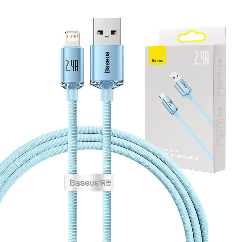 Kabel USB do iP Baseus Crystal Shine, 2.4A, 1.2m (niebieski) - Product Image 9