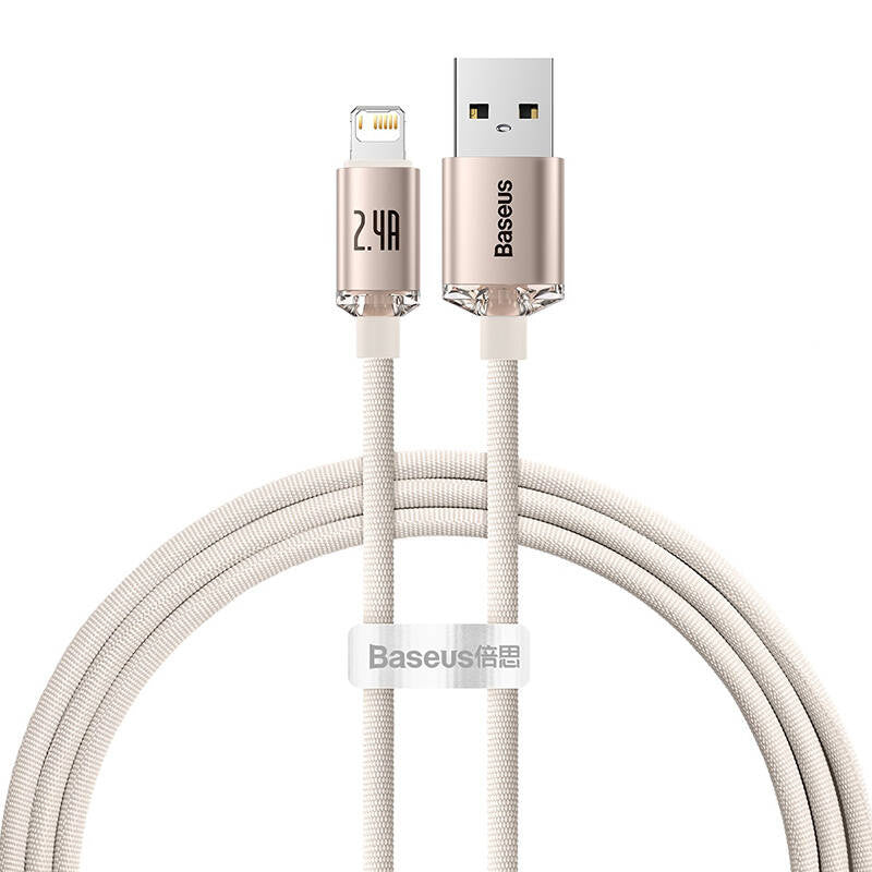 Kabel USB do iP Baseus Crystal Shine, 2.4A, 1.2m (różowy) - Product Image 1