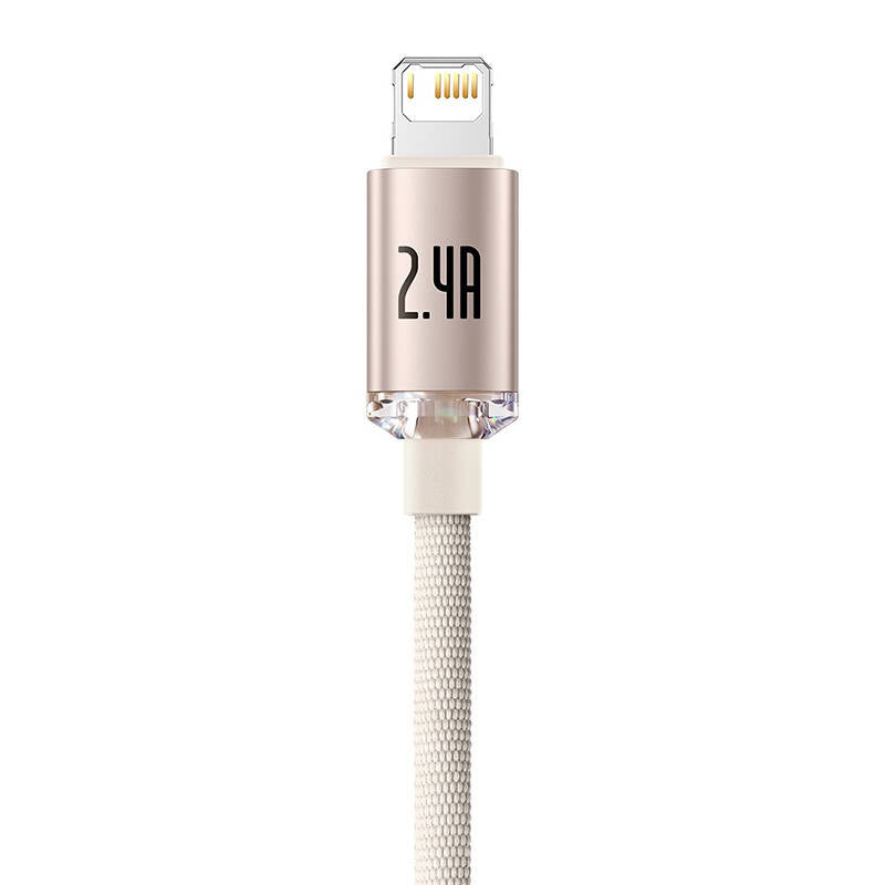 Kabel USB do iP Baseus Crystal Shine, 2.4A, 1.2m (różowy) - Product Image 2