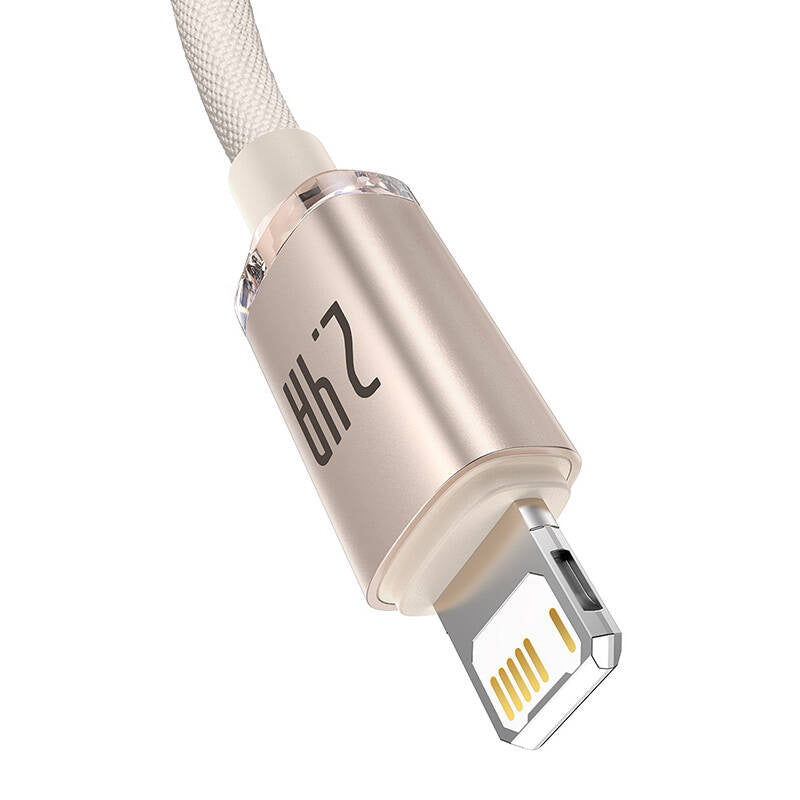 Kabel USB do iP Baseus Crystal Shine, 2.4A, 1.2m (różowy) - Product Image 4