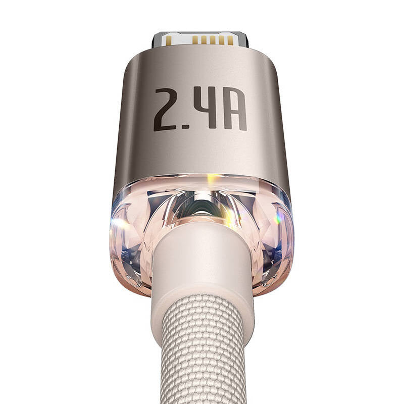 Kabel USB do iP Baseus Crystal Shine, 2.4A, 1.2m (różowy) - Product Image 3
