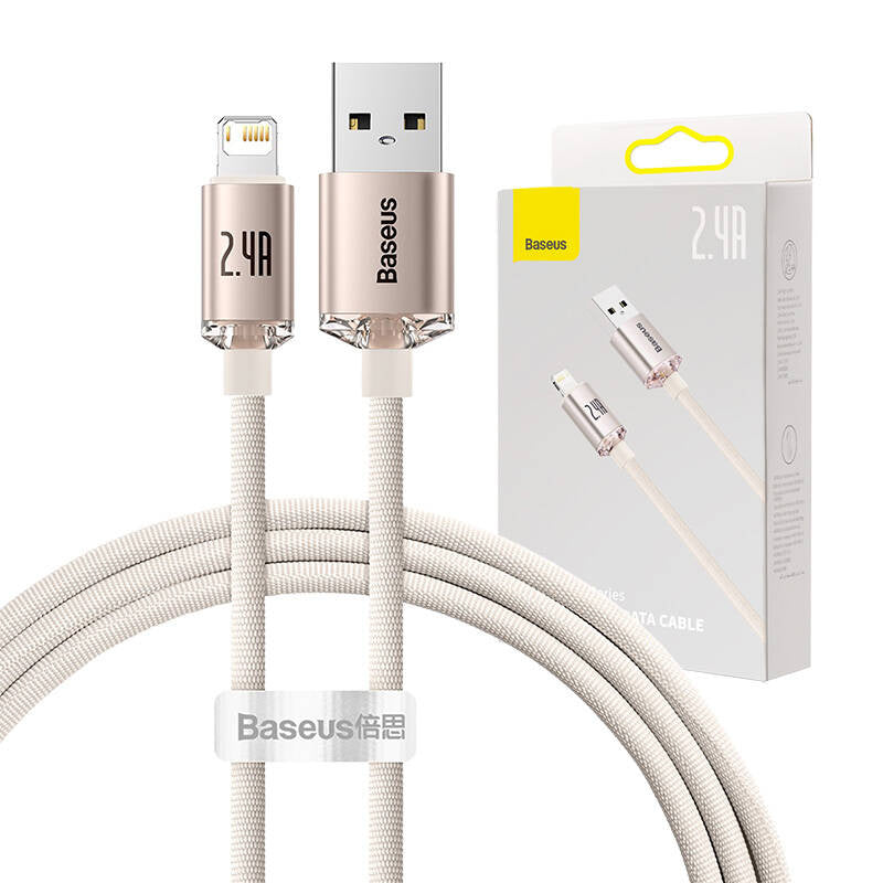 Kabel USB do iP Baseus Crystal Shine, 2.4A, 1.2m (różowy) - Product Image 9