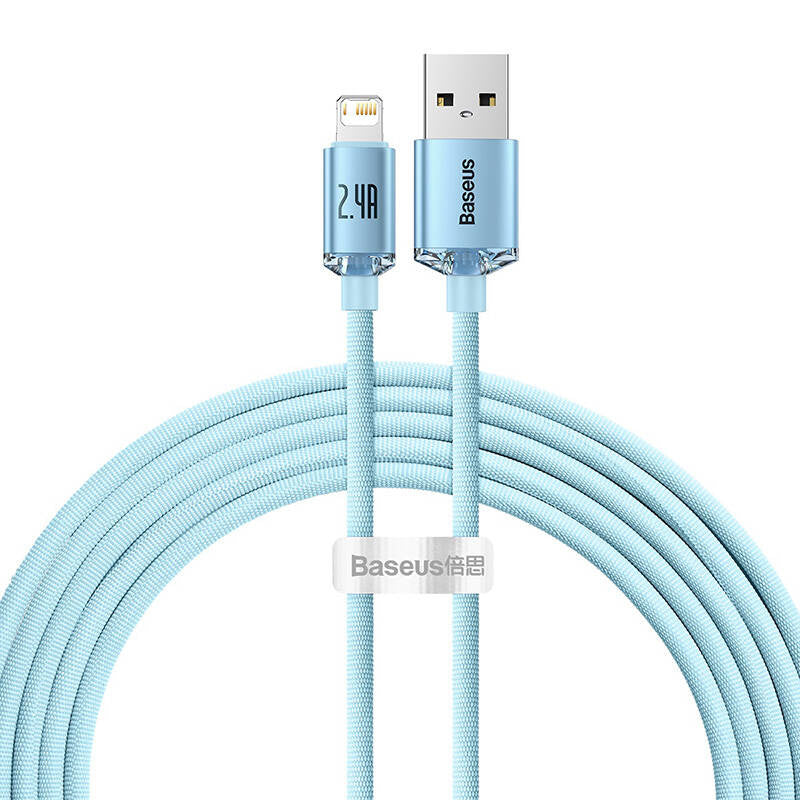 Kabel USB do iP Baseus Crystal Shine, 2.4A, 2m (niebieski) - Product Image 1