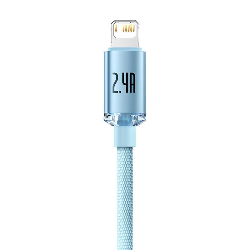 Kabel USB do iP Baseus Crystal Shine, 2.4A, 2m (niebieski) - Product Image 2