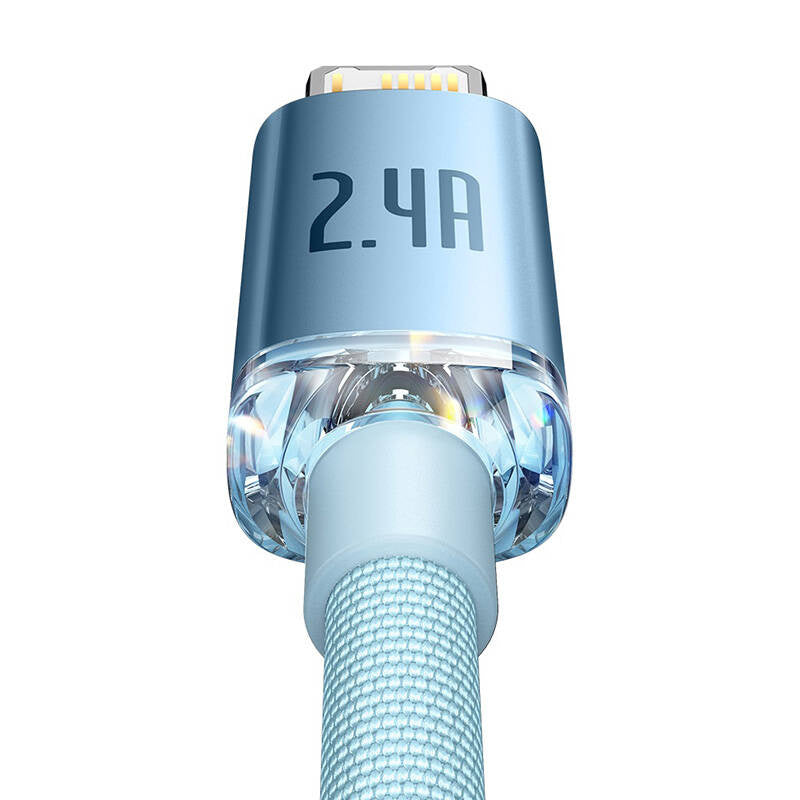 Kabel USB do iP Baseus Crystal Shine, 2.4A, 2m (niebieski) - Product Image 4