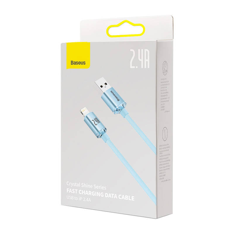 Kabel USB do iP Baseus Crystal Shine, 2.4A, 2m (niebieski) - Product Image 7