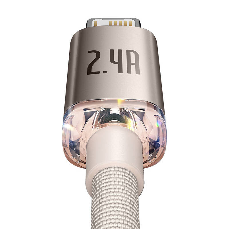 Kabel USB do iP Baseus Crystal Shine, 2.4A, 2m (różowy) - Product Image 4