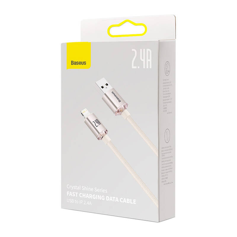Kabel USB do iP Baseus Crystal Shine, 2.4A, 2m (różowy) - Product Image 7