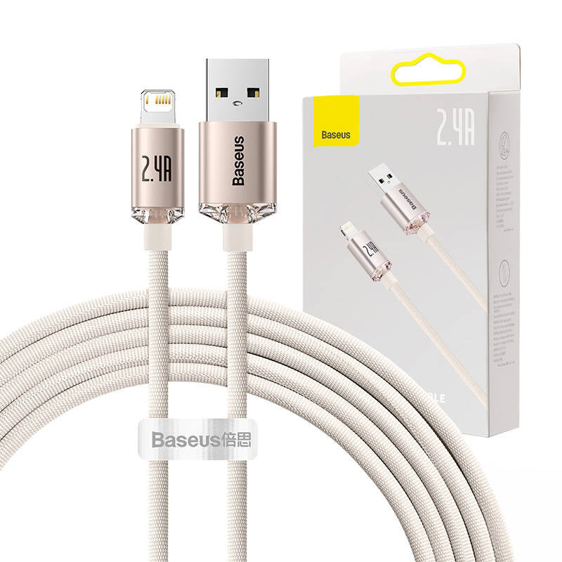 Kabel USB do iP Baseus Crystal Shine, 2.4A, 2m (różowy) - Product Image 9