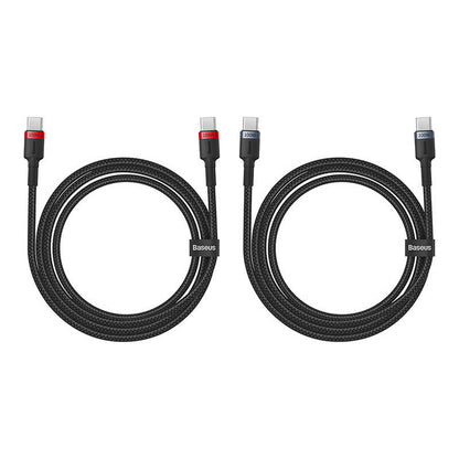 Cable Baseus Cafule USB-C to USB-C 100W,1m, 2psc (Red Black, Grey Black) - Product Image 5