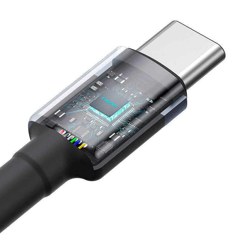 Cable Baseus Cafule USB-C to USB-C 100W,1m, 2psc (Red Black, Grey Black) - Product Image 6