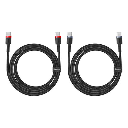 Cable Baseus Cafule USB-C to USB-C 100W,2m, 2psc (Red Black, Grey Black) - Product Image 5
