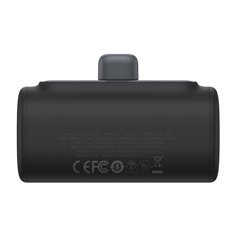 Powerbank Baseus Compact 5000mAh, 20W, USB-C (czarny) - Product Image 2