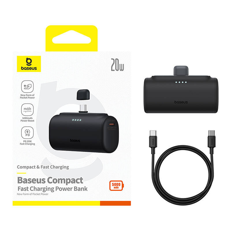 Powerbank Baseus Compact 5000mAh, 20W, USB-C (czarny) - Product Image 8