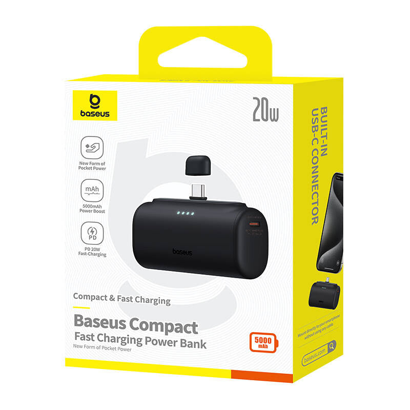 Powerbank Baseus Compact 5000mAh, 20W, USB-C (czarny) - Product Image 6