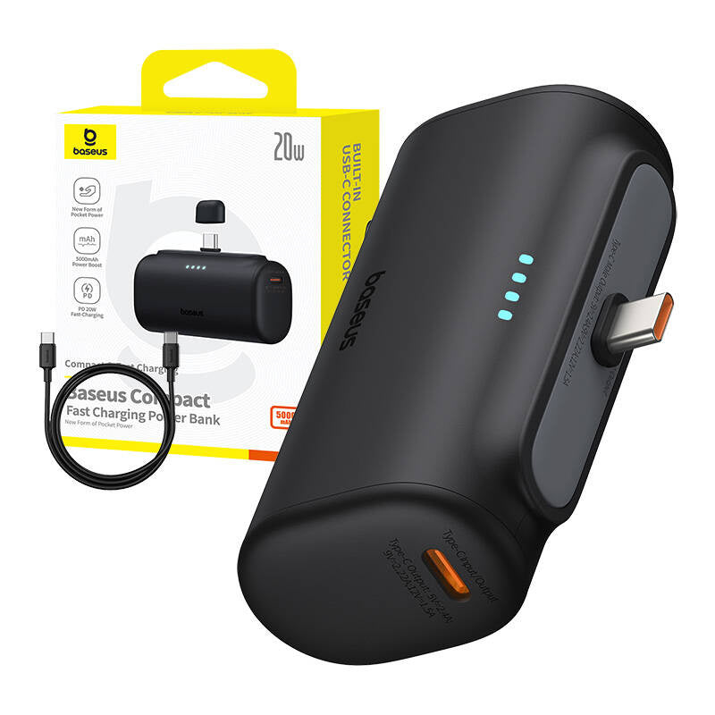 Powerbank Baseus Compact 5000mAh, 20W, USB-C (czarny) - Product Image 9