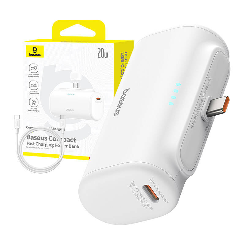 Powerbank Baseus Compact 5000mAh, 20W, USB-C (biały) - Product Image 9