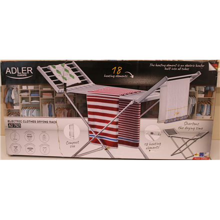 SALE OUT. | Adler Foldable electric clothes drying rack | AD 7821 | 220 W | Silver/White | DAMAGED PACKAGING