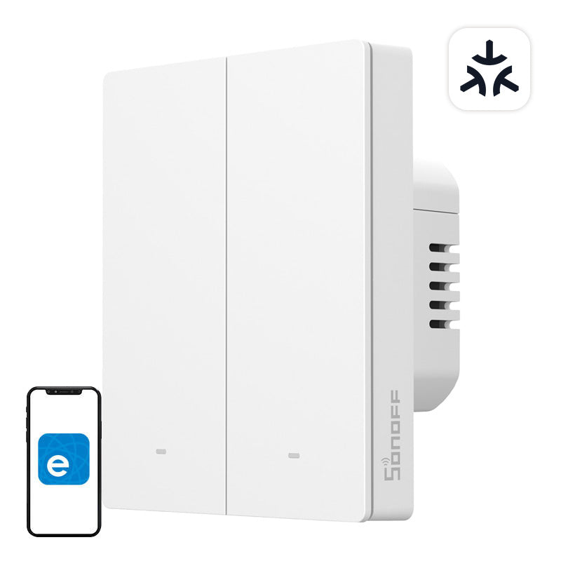 SONOFF M5-2C-80W WiFi Matter smart wall switch (2-channel, for frame) - Image 1