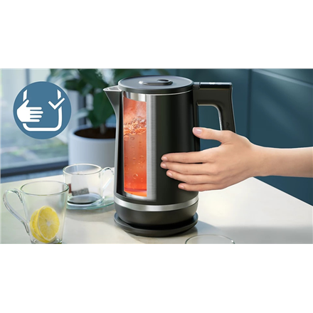 Philips | Double-walled Kettle | HD9396/90 7000 series | Electric | 2200 W | 1.7 L | Metal | 360° rotational base | Blac