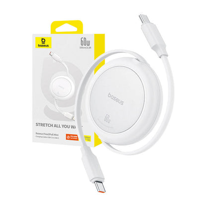 Baseus Free2Pull Mini USB-C to USB-C USB cable, 60W, 1, (white) - Product Image 9
