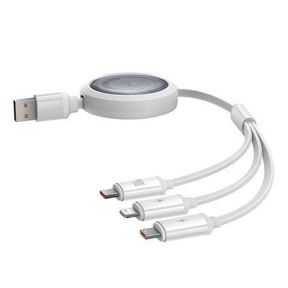 3-in-1 Baseus Free2Draw USB to M+L+C 100W cable, 1.1 m (white) - Product Image 2