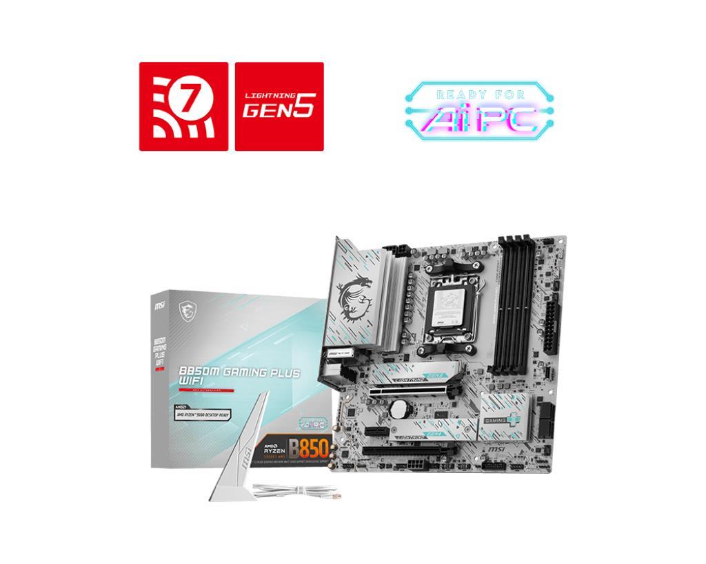 Mainboard MSI AMD B850 SAM5 Micro-ATX Memory DDR5 Memory slots 4 B850MGAMINGPLUSWIFI