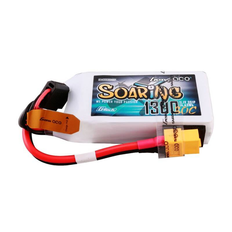 Gens ace G-Tech Soaring 1300mAh 11.1V 30C 3S1P Lipo Battery - Product Image 3
