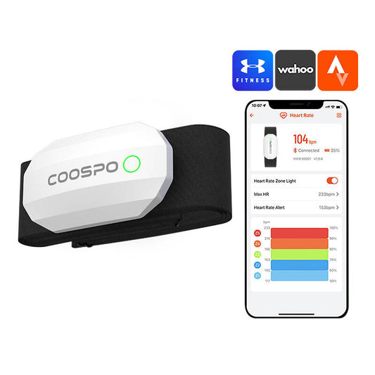 Brust-Herzfrequenzmesser Coospo H808S-W, kompatibel mit Strava Wahooo, MapMyFitness usw.
