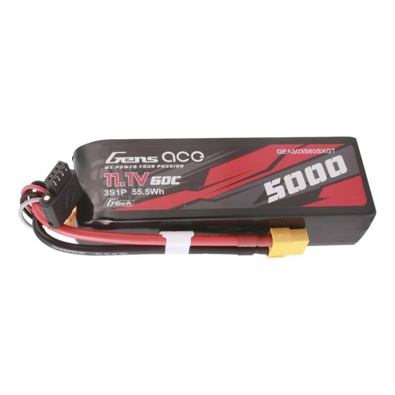 Gens ace G-Tech 5000mAh 11.1V 60C 3S1P Short-Size Lipo With XT60 Plug - Product Image 1