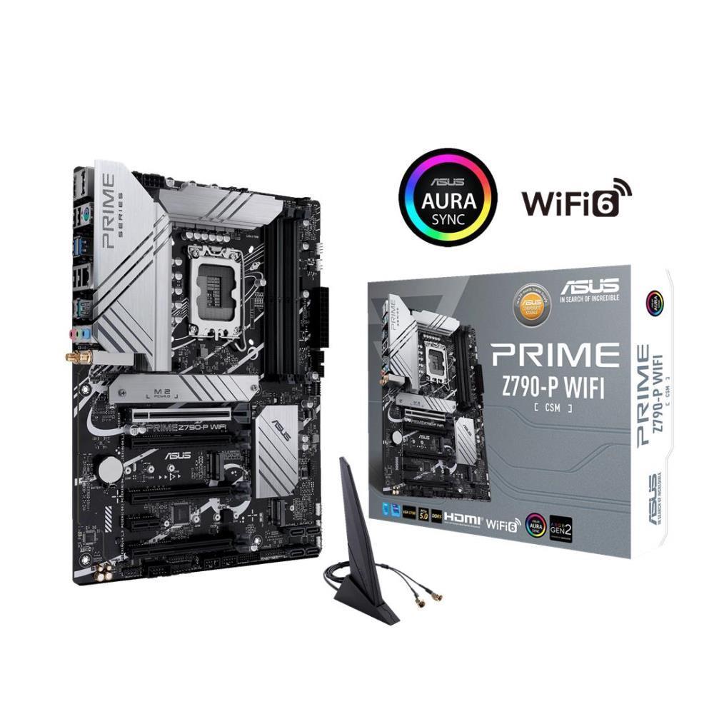 Mainboard ASUS Intel Z790 LGA1700 ATX Memory DDR5 Memory slots 4 1xPCI-Express 3.0 1x 3xPCI-Express 4.0 16x 1xPCI-Express 5.0 16x 3xM.2 1xHDMI 1xDisplayPort 4xUSB 2.0 3xUSB 3.2 1xUSB-C 1xPS/2 1xRJ45 3xAudio port PRIMEZ790-PWIFI