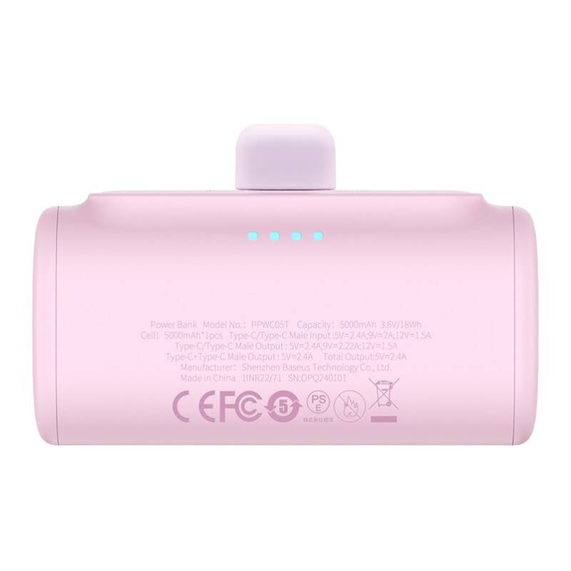 Powerbank Baseus Compact USB-C 5000mAh, 20W (pink) - Product Image 5