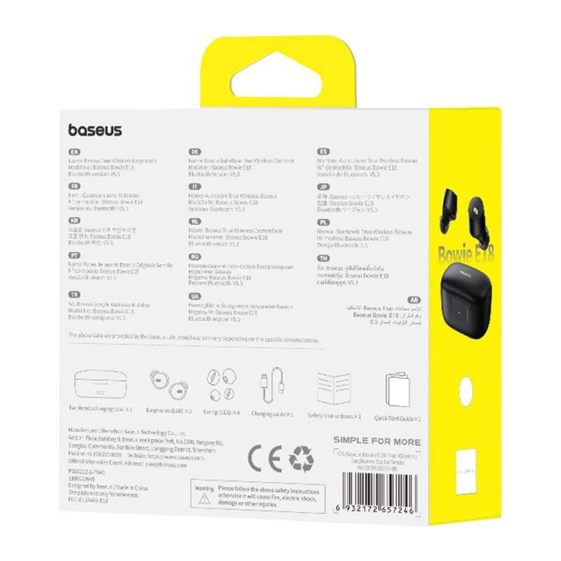 Earphones TWS Baseus Bowie E18 (black) - Product Image 7