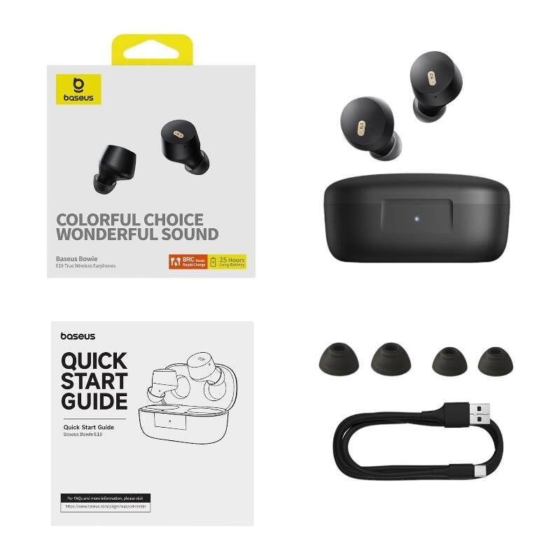 Earphones TWS Baseus Bowie E18 (black) - Product Image 8