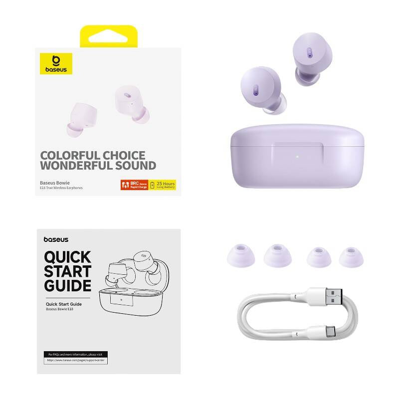 Earphones TWS Baseus Bowie E18 (purple) - Product Image 8